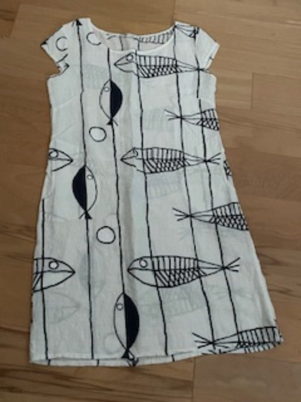 Made in Italy Linen white/black Dress sz Small